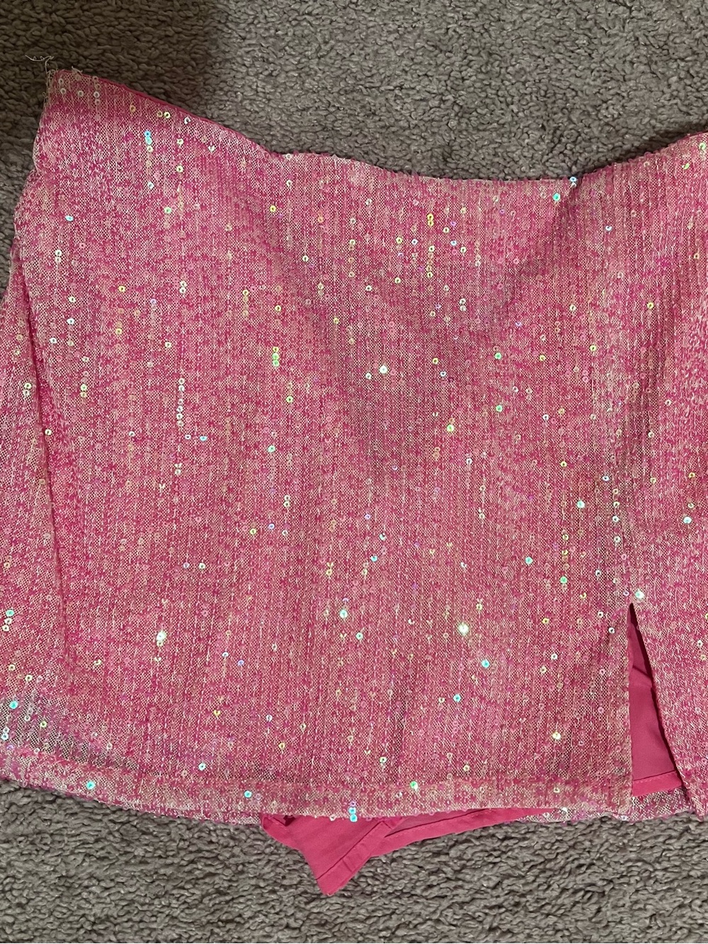 Sparkling Pink Sequin Mini Skirt